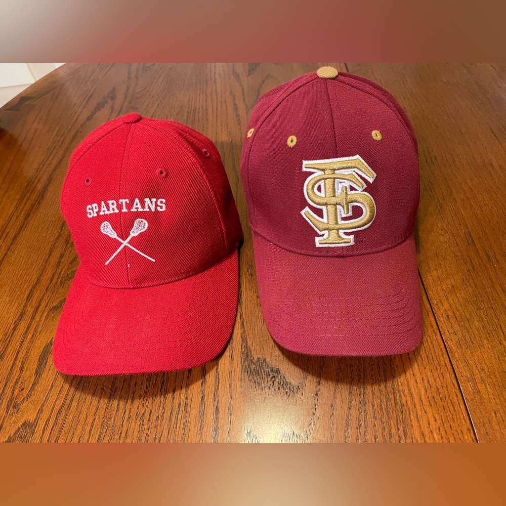 Baseball Hats Red Florida State and Spartan Lot of 2